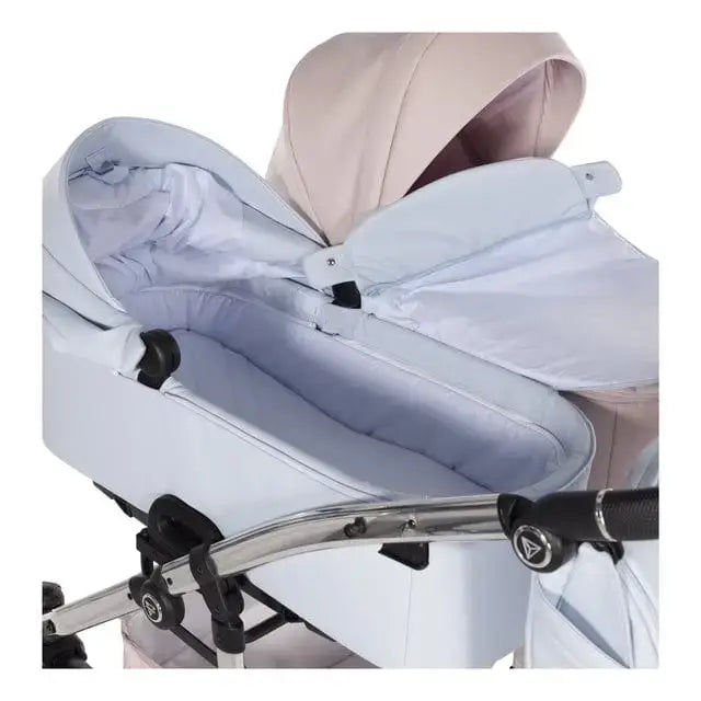 Junama Compact Double Stroller - Pink & Blue Leatherette Junama
