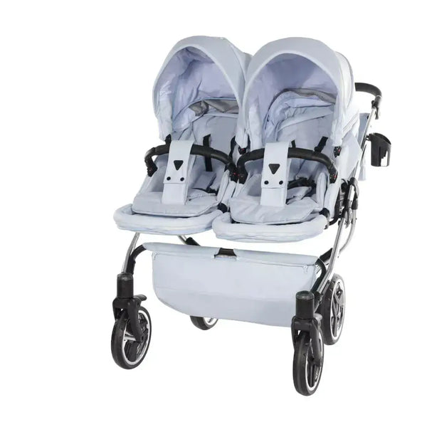 Junama Compact Double Stroller - Pink & Blue Leatherette Junama
