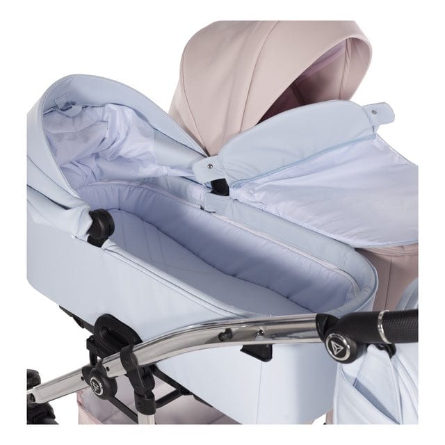 Junama Compact Double Stroller - Pink & Blue Leatherette Junama