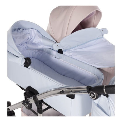 Junama Compact Double Stroller - Pink & Blue Leatherette Junama