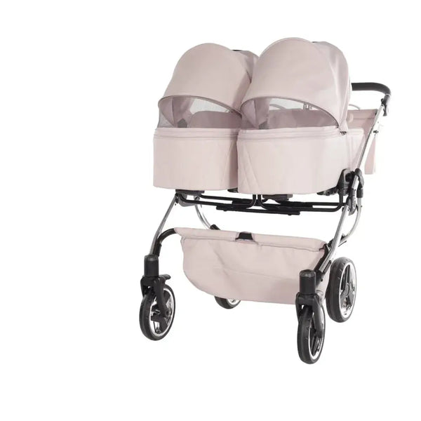 Junama Compact Double Stroller - Pink Leatherette Junama