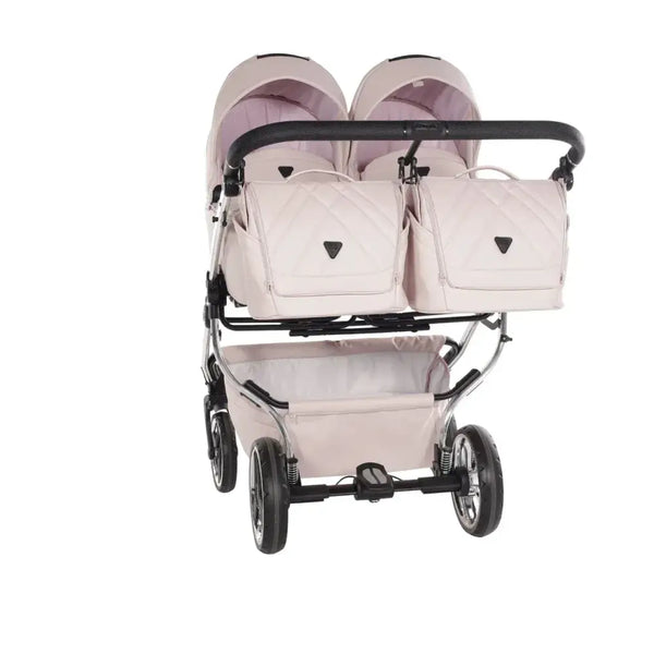 Junama Compact Double Stroller - Pink Leatherette Junama