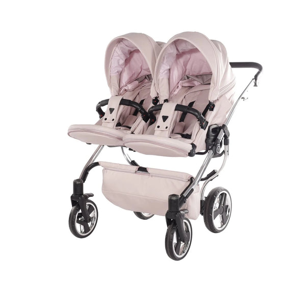 Junama Compact Double Stroller - Pink & Blue Leatherette Junama