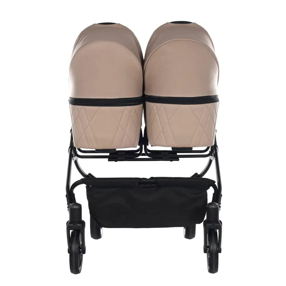 beige double stroller Junama Compact Duo Double Stroller Beige