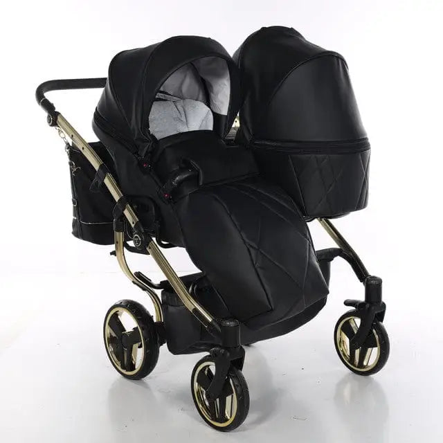 Junama Compact Double Twin Stroller - Black and Gold Junama