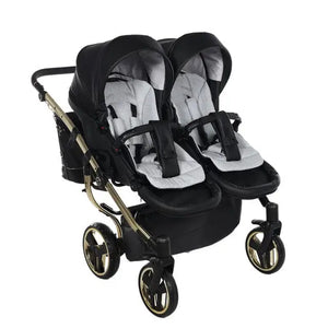 Junama Compact Double Twin Stroller - Black and Gold Junama