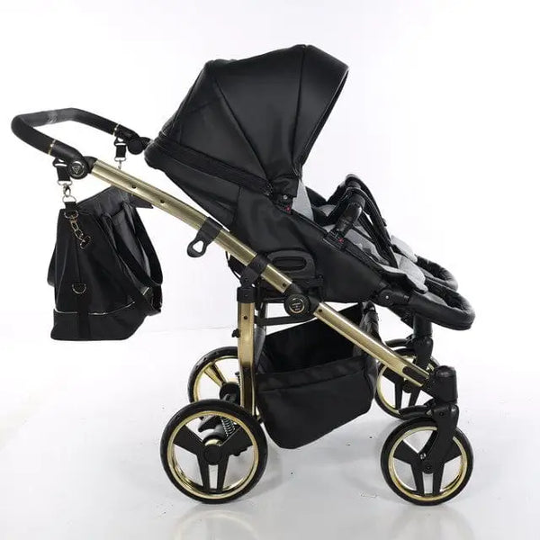 Junama Compact Double Twin Stroller - Black and Gold Junama