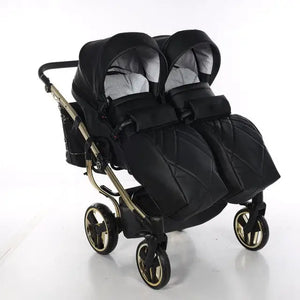 Junama Compact Double Twin Stroller - Black and Gold Junama