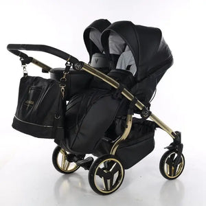 Junama Compact Double Twin Stroller - Black and Gold Junama