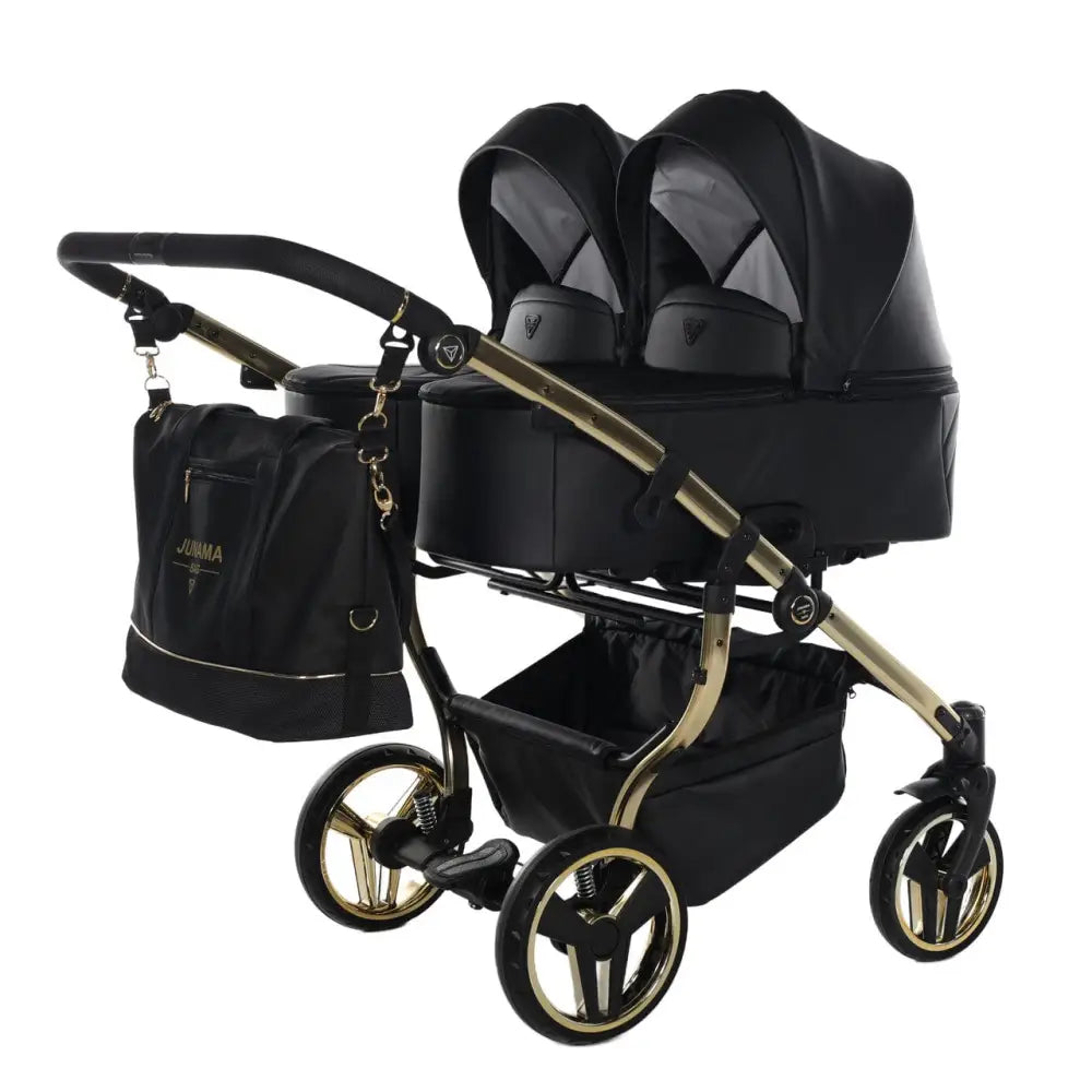 Junama Compact Double Twin Stroller - Black and Gold Junama