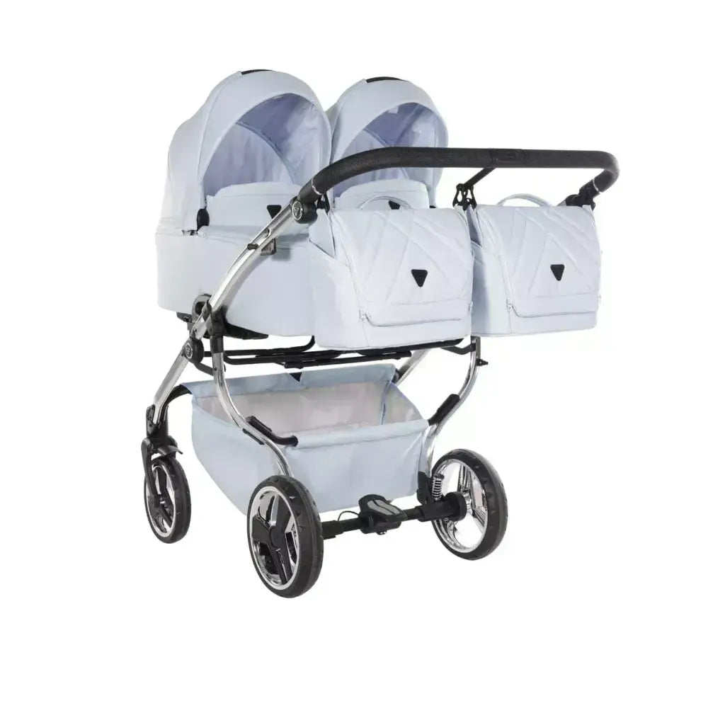 Junama Compact Twin Stroller - Blue Leatherette Junama