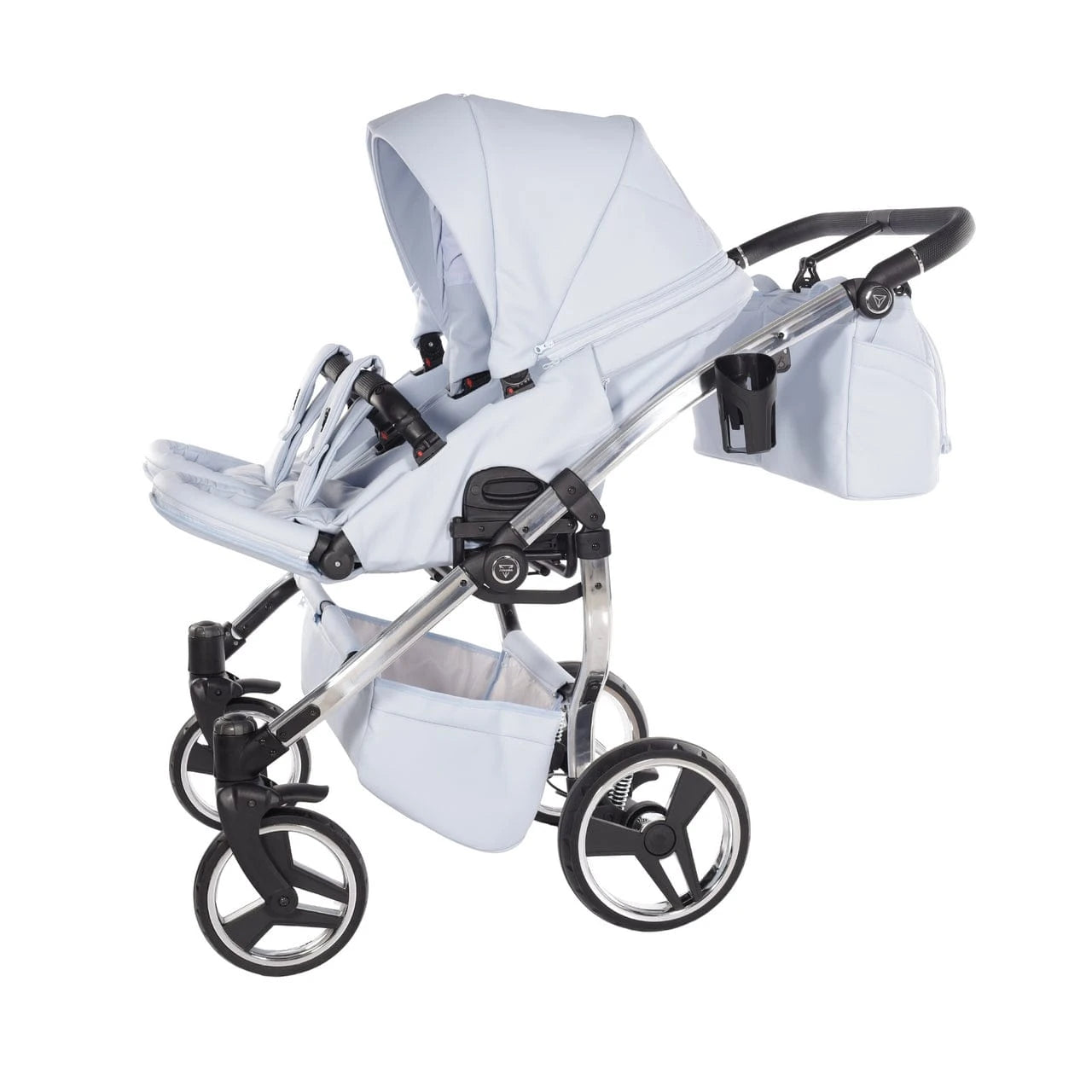 Junama Compact Twin Stroller - Blue Leatherette Junama