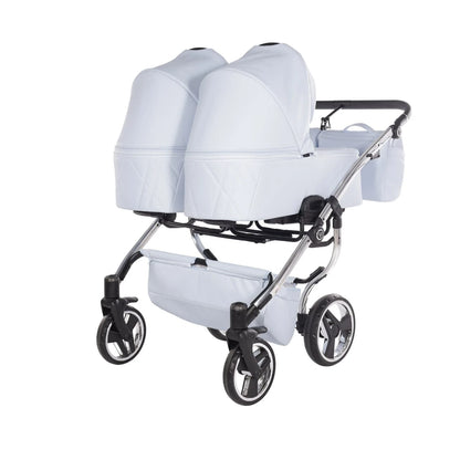 Junama Compact Twin Stroller - Blue Leatherette Junama