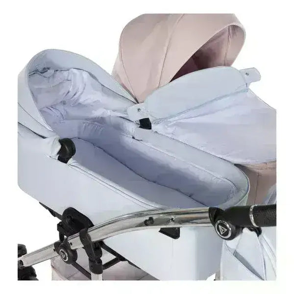 Junama Compact Twin Stroller - Blue & Pink Leatherette Junama