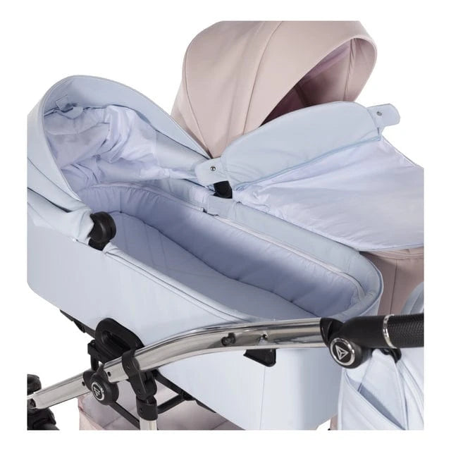 Junama Compact Double Stroller - Pink & Blue Leatherette Junama