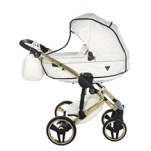 Junama Diamond 2 in 1 Pram - Flou Individual White & Gold Junama