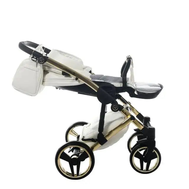 Junama Diamond 2 in 1 Pram - Flou Individual White & Gold Junama
