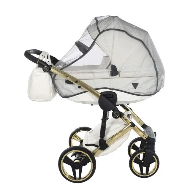 Junama Diamond 2 in 1 Pram - Flou Individual White & Gold Junama