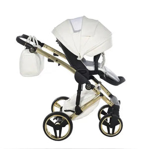 Junama Diamond 2 in 1 Pram - Flou Individual White & Gold Junama