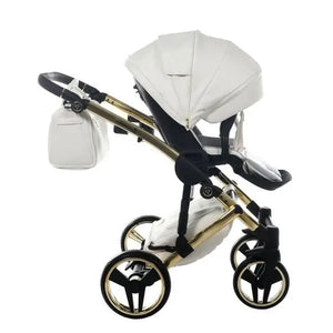 Junama Diamond 2 in 1 Pram - Flou Individual White & Gold Junama