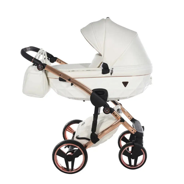 Junama Diamond 2 in 1 Pram - Flou Individual White & Rose Gold Junama