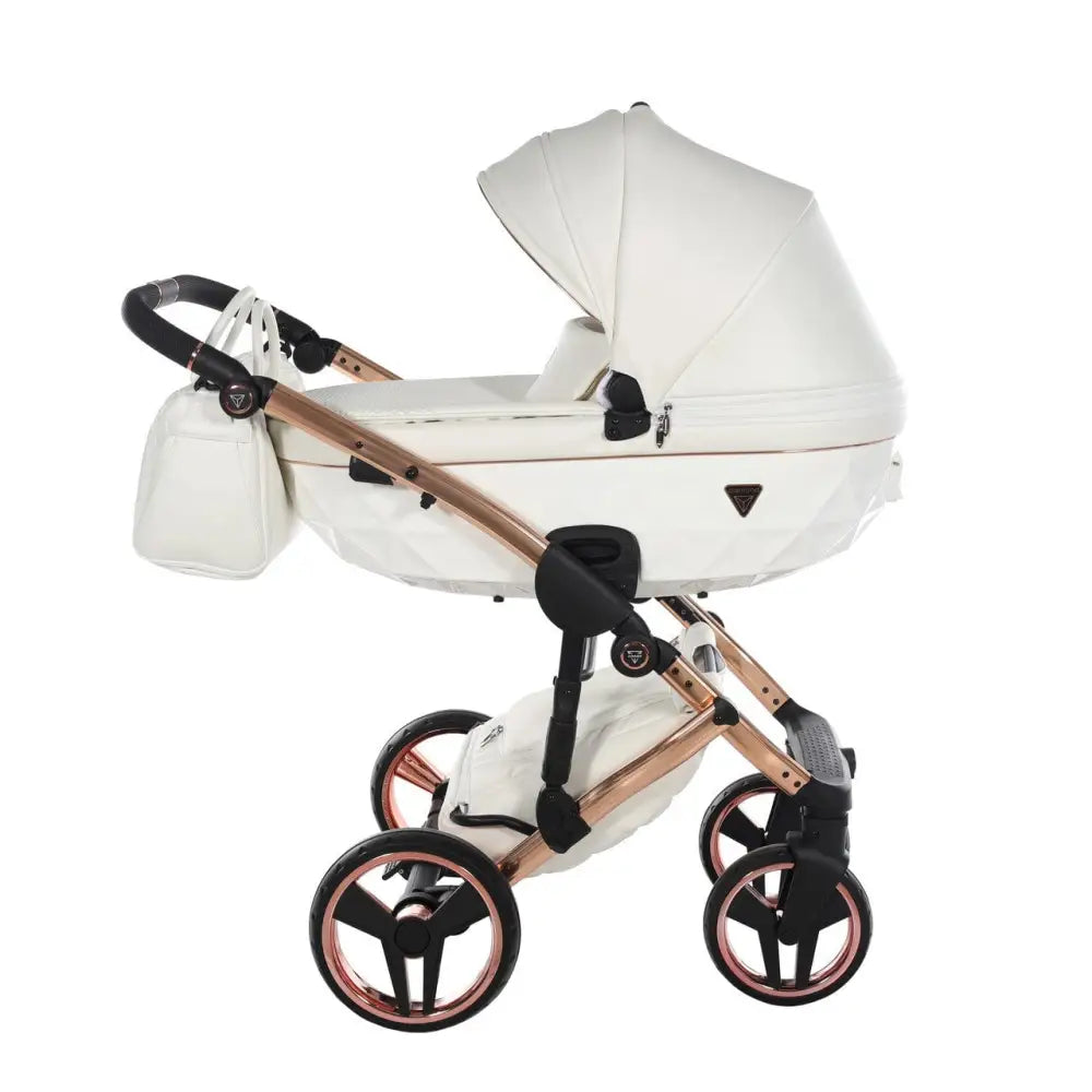 Junama Diamond 2 in 1 Pram - Flou Individual White & Rose Gold Junama