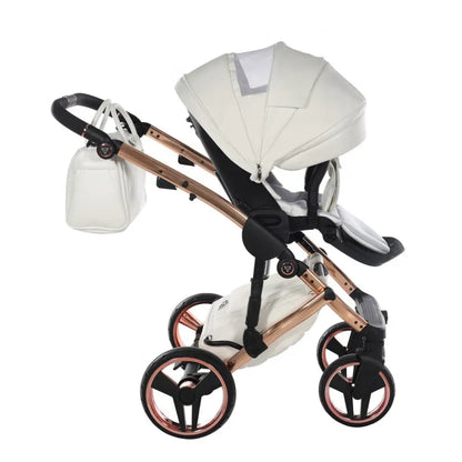 Junama Diamond 2 in 1 Pram - Flou Individual White & Rose Gold Junama