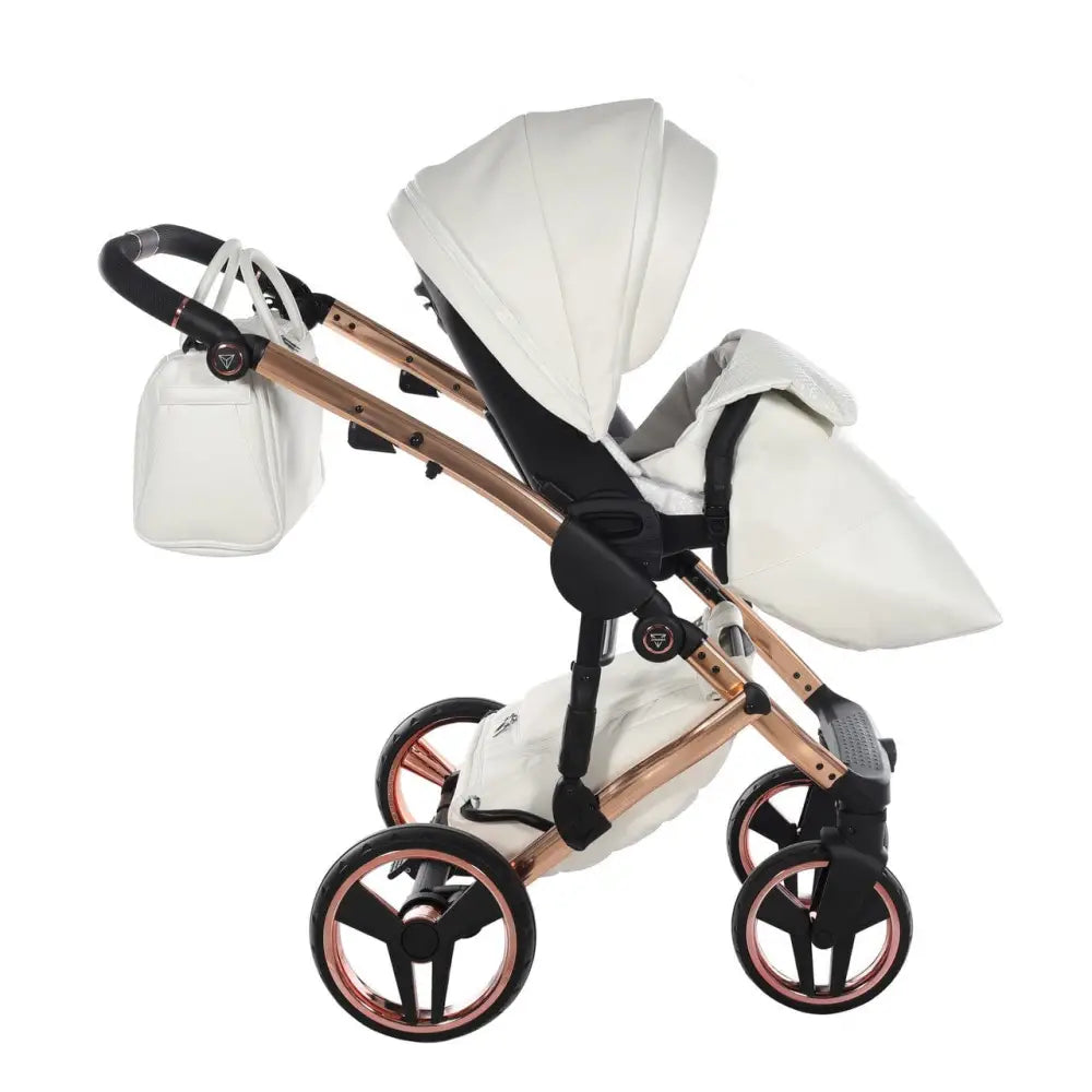 Junama Diamond 2 in 1 Pram - Flou Individual White & Rose Gold Junama