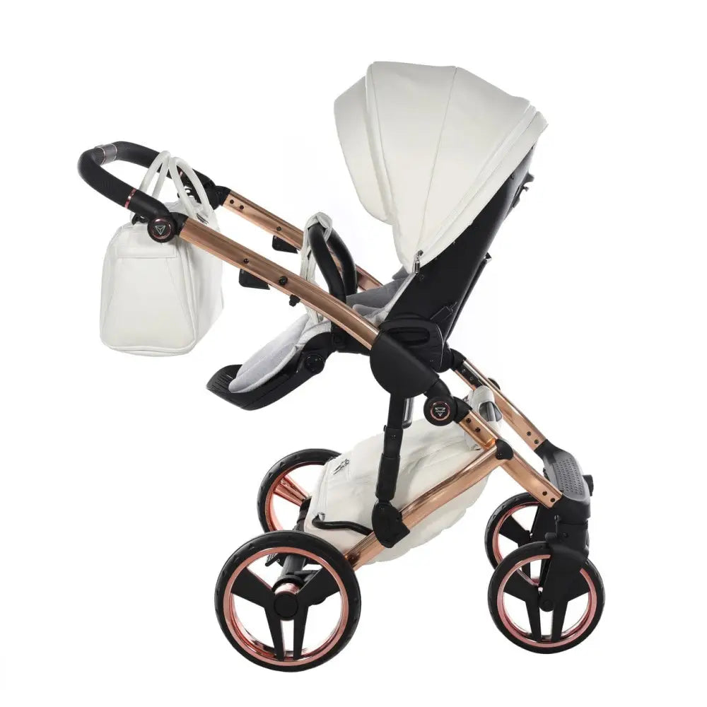 Junama Diamond 2 in 1 Pram - Flou Individual White & Rose Gold Junama