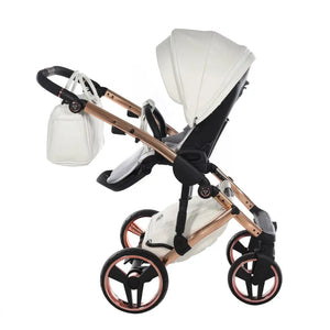 Junama Diamond 2 in 1 Pram - Flou Individual White & Rose Gold Junama