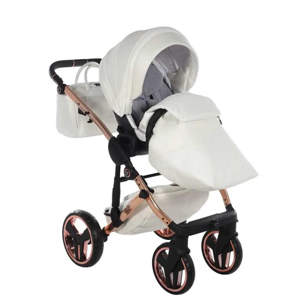 Junama Diamond 2 in 1 Pram - Flou Individual White & Rose Gold Junama