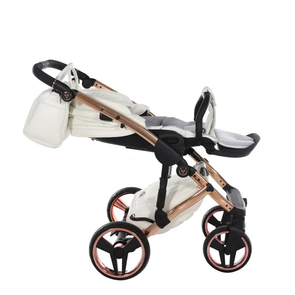 Junama Diamond 2 in 1 Pram - Flou Individual White & Rose Gold Junama