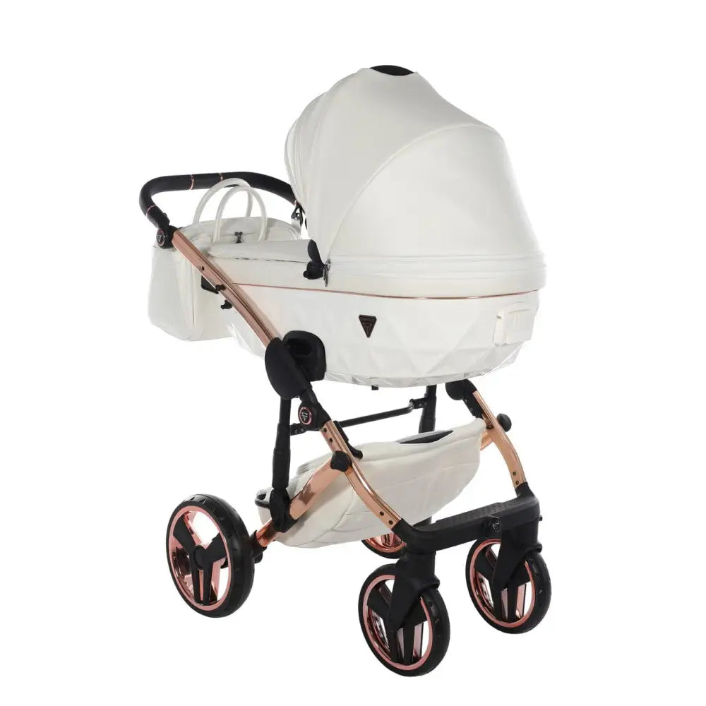 Junama Diamond 2 in 1 Pram - Flou Individual White & Rose Gold Junama