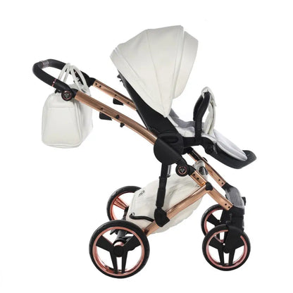 Junama Diamond 2 in 1 Pram - Flou Individual White & Rose Gold Junama