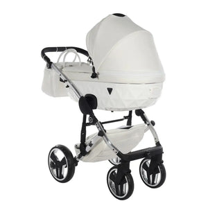 Junama Diamond 2 in 1 Pram - Flou Individual White & Silver Junama