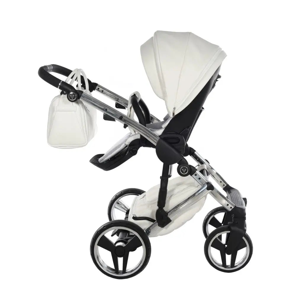 Junama Diamond 2 in 1 Pram - Flou Individual White & Silver Junama