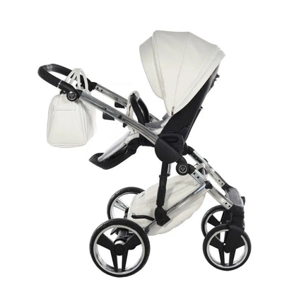 Junama Diamond 2 in 1 Pram - Flou Individual White & Silver Junama