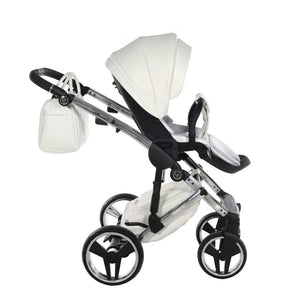 Junama Diamond 2 in 1 Pram - Flou Individual White & Silver Junama