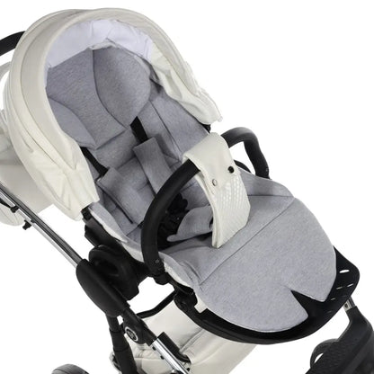 Junama Diamond 2 in 1 Pram - Flou Individual White & Silver Junama