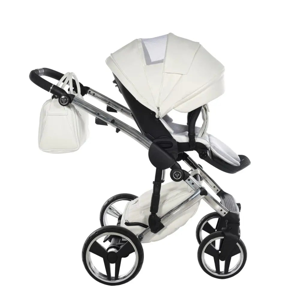 Junama Diamond 2 in 1 Pram - Flou Individual White & Silver Junama