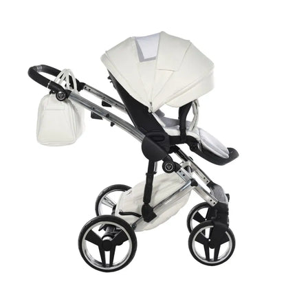 Junama Diamond 2 in 1 Pram - Flou Individual White & Silver Junama