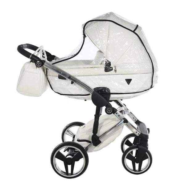 Junama Diamond 2 in 1 Pram - Flou Individual White & Silver Junama