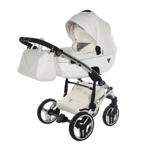 Junama Diamond 2 in 1 Pram - Flou Individual White & Silver Junama