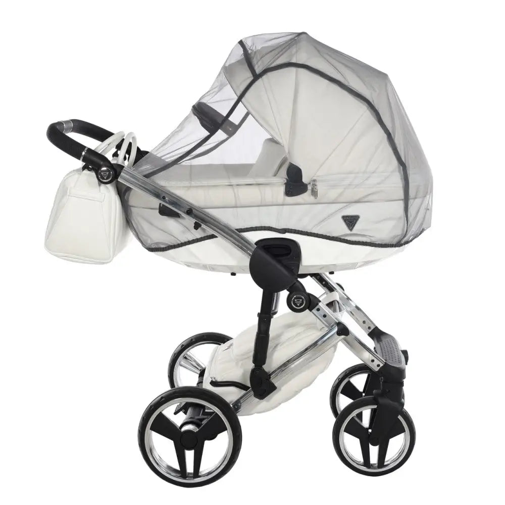 Junama Diamond 2 in 1 Pram - Flou Individual White & Silver Junama