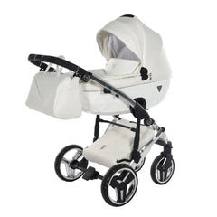Junama Diamond 2 in 1 Pram - Flou Individual White & Silver Junama