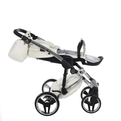 Junama Diamond 2 in 1 Pram - Flou Individual White & Silver Junama