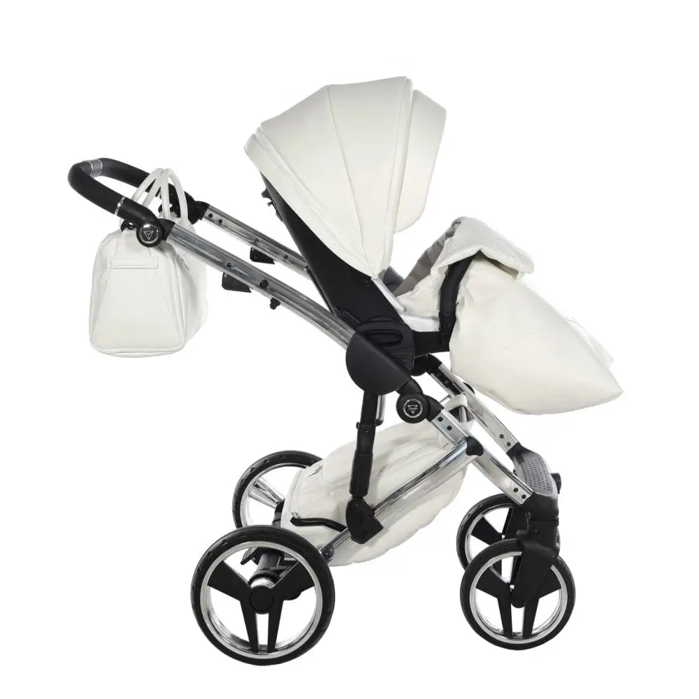 Junama Diamond 2 in 1 Pram - Flou Individual White & Silver Junama