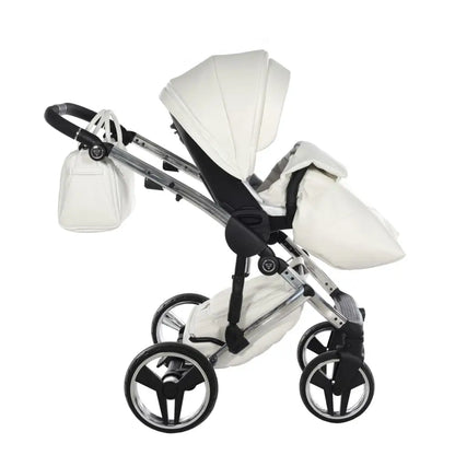 Junama Diamond 2 in 1 Pram - Flou Individual White & Silver Junama