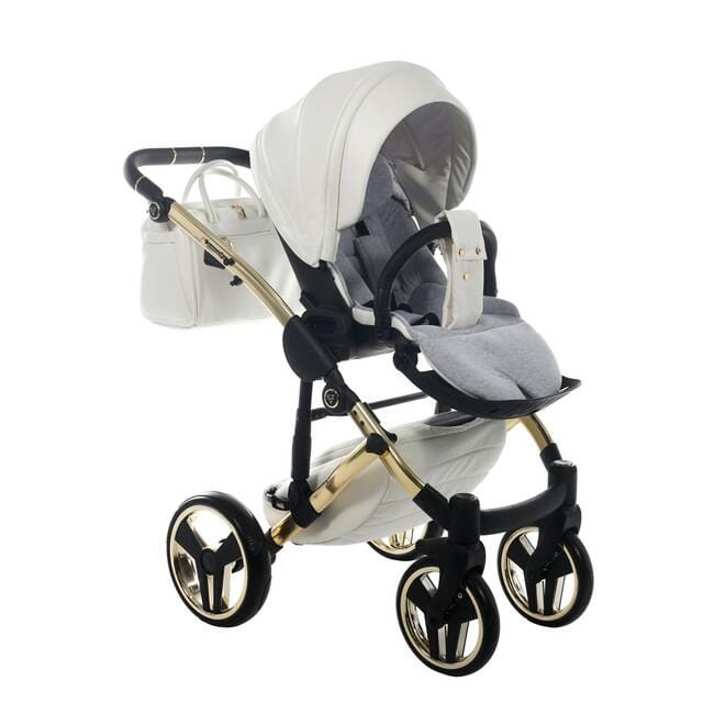 Junama Diamond 2 in 1 Pram - White & Gold  Junama   