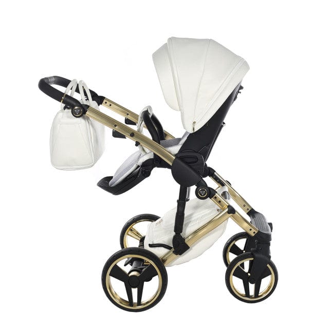 Junama Diamond 2 in 1 Pram - White & Gold  Junama   